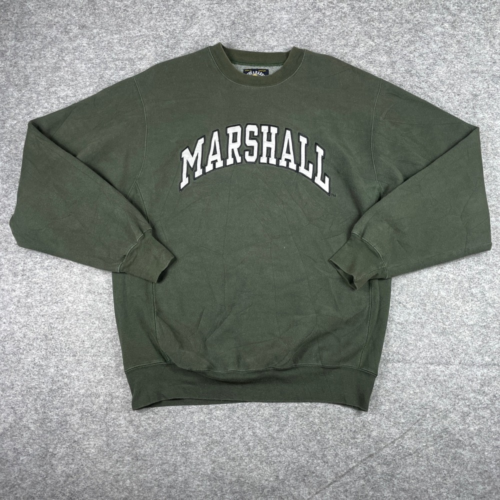 VTG Marshall University Sweatshirt Mens L Green Steve & Barrys Thundering Herd